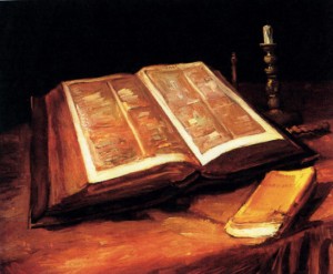 peinture 534 Nature morte à la bible ouverte par Van Gogh