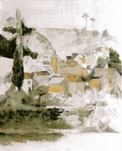 peinture 789 Médan par Cézanne